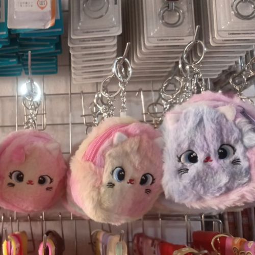 1pc Kawaii Rainbow Color Keyring Coin Purse for Girls