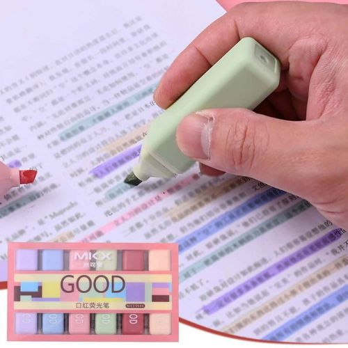6Pcs/Set Morandi Color Highlighter Pens Art Drawing School Office Stationery