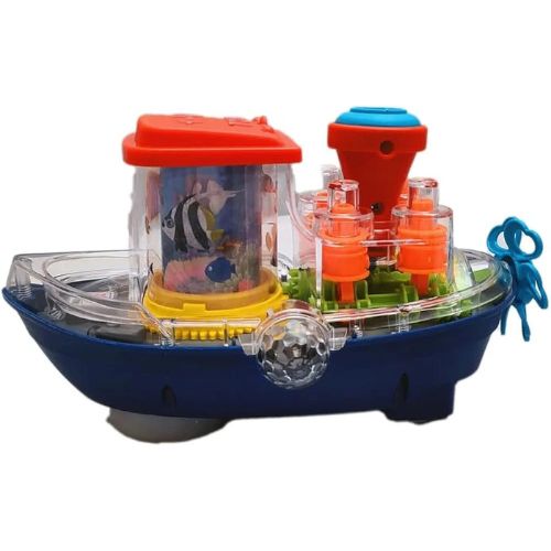 Gear Ship Bump and Go Toy for Kids with 3D Lights, Music & Automatic Action Play