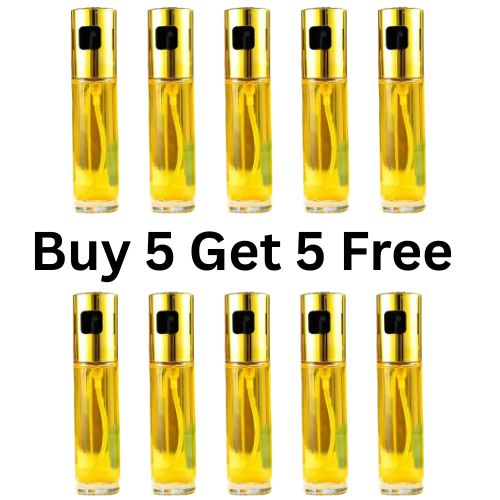 Stainless Steel Glass Oil Spray Bottle Golden Pump for Oil Control