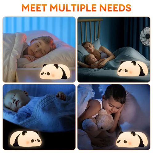 Cute Panda Night Light | Silicone Soft Lamp | Portable & Child‑Safe Bedside Light