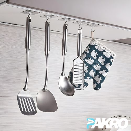 Transparent Self-Adhesive Wall Hooks - Pack of 10