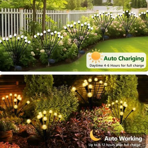 Garden Lights – New Upgraded Solar Powered Firefly Waterproof Lights