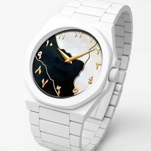 White Aura Watch Elegant Design Durable Build Comfortable Strap