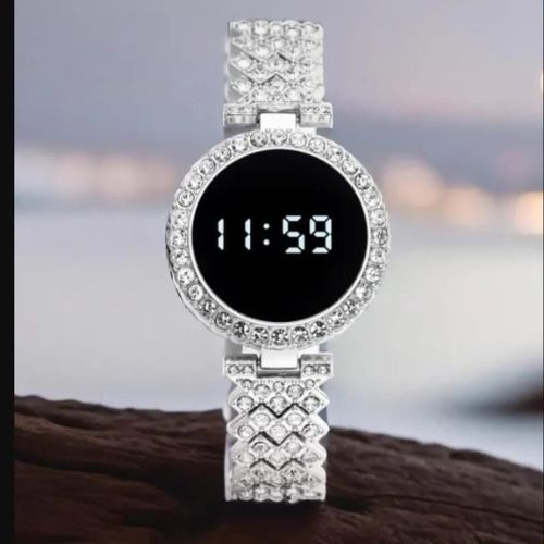 Ladies Round Dial Digital Watch Elegant Design Clear Display