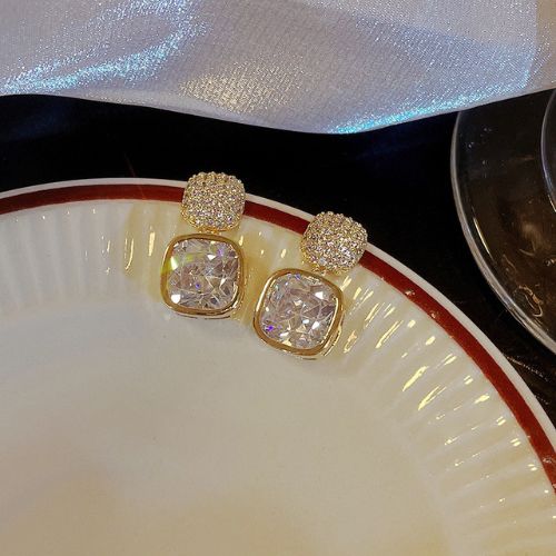 Korean Zircon Crystal Earrings ZJE-163