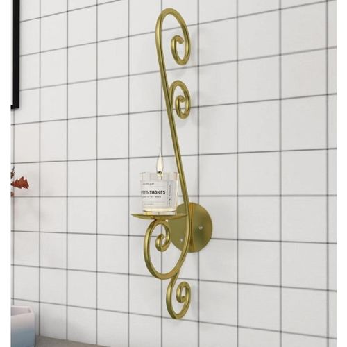 Stunning Golden & Black Candle Stand - 1 Pc Metal Decor