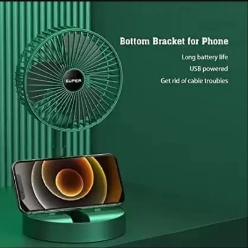 Portable Foldable Rechargeable Fan - 1 Pc Green Mini Fan for Easy Use
