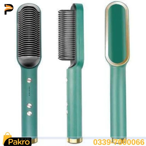 Hair Straightener Brush - Ionic Ceramic Hot Comb LED Display 3 Heat Levels