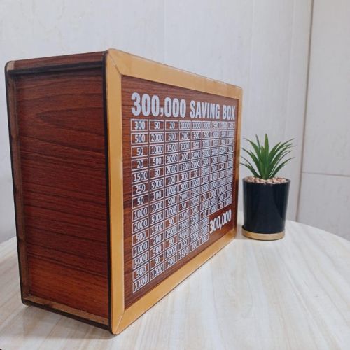 300,000 Saving Box – Wooden Money Saving Challenge Box