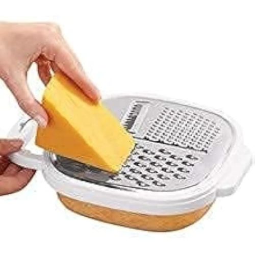 3-in-1 Cheese Grater with Storage Container, 3 Blades, Non-Stick Coating