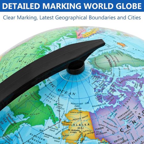 World Globe for Kids Learning, Educational 360' Rotating 14 cm World Map