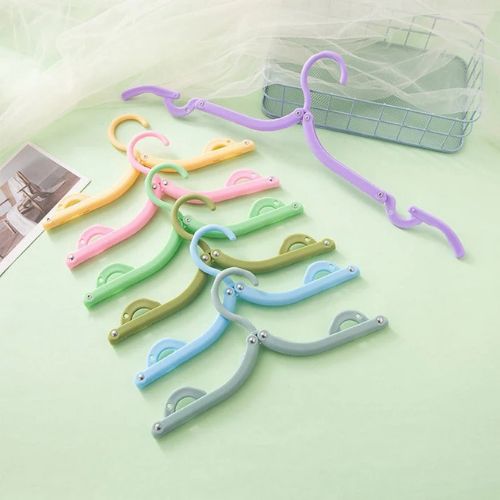 Pack of 10 - Portable Folding Clothes Hangers with Slots
