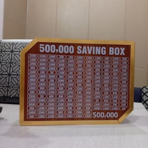 5 Lakh Money Saving Box – Wooden 500,000 Target Chart