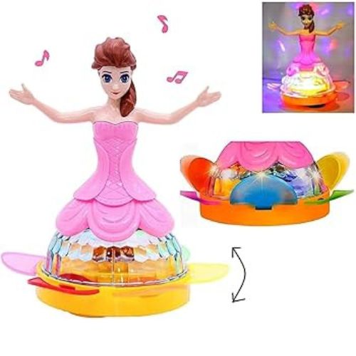 Princess Dancing Doll Toy with 3D Lights, Music & Rotating Movement