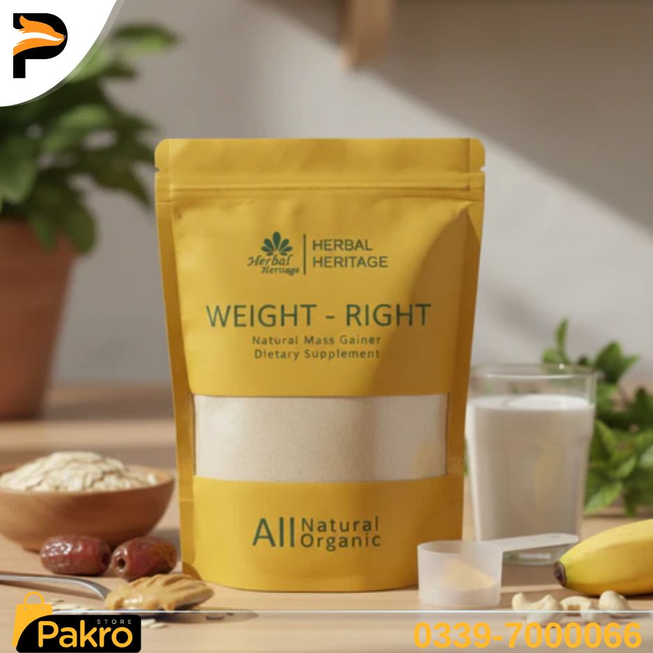 Herbal Heritage WEIGHT-RIGHT Natural Mass Gainer – Organic Dietary Supplement for Healthy Weight Gain