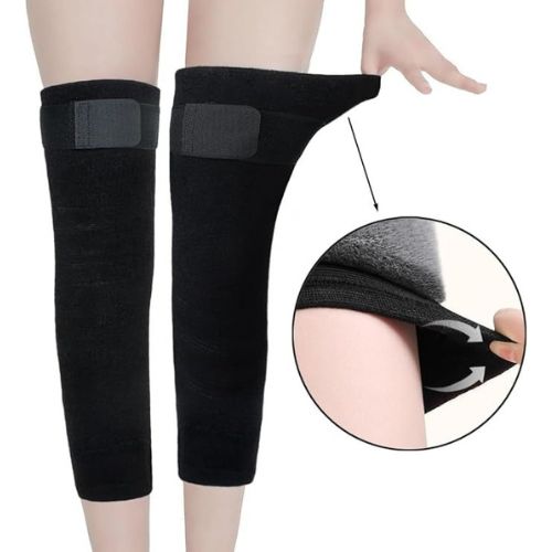 Pair of Soft Fleece Knee Warmers – Thermal Leg Warmers for Cold Weather