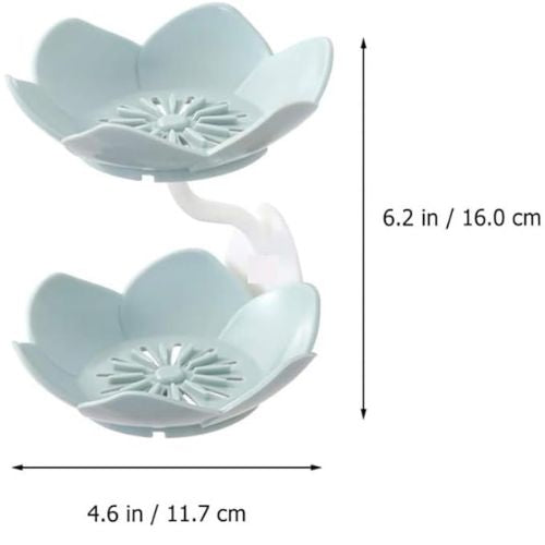 Wall Mounted Double Layer Flower Shaped Soap Holder (Random Color)