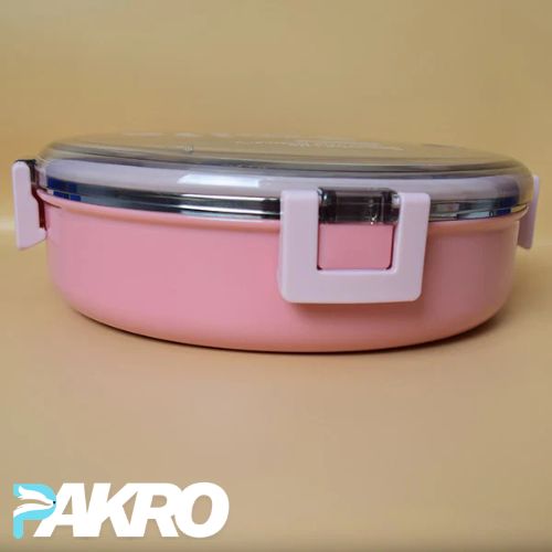 Stainless Steel Round Lunch Box With Small Box Insert Leak Proof