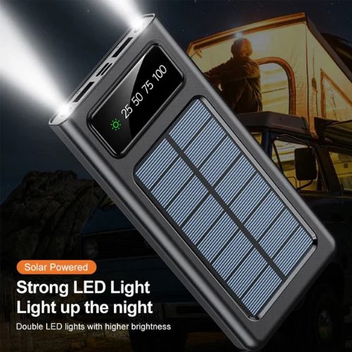 Solar Power Bank, 10000 MAH 100% Transparent LED Power Bank