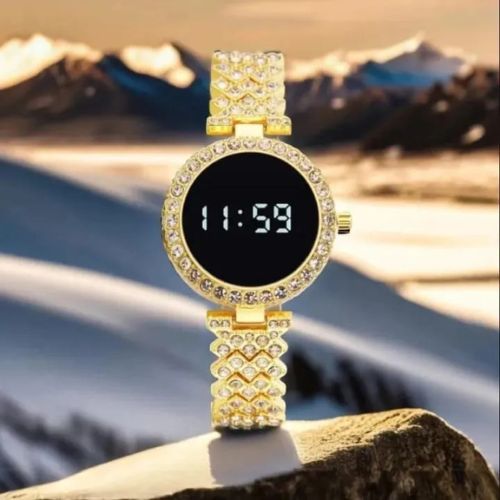 Ladies Round Dial Digital Watch Elegant Design Clear Display