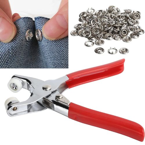 Hand Press Button Plier – Heavy Duty Metal Body with 50 Snap Buttons