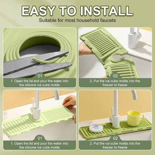 Tap Splash Guard Drying Mat, Silicone Dish Drying Mat