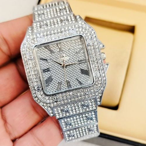 Ladies Stylish Stone Watch | Premium Crystal Dial New Arrival