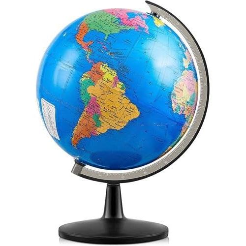 World Globe for Kids Learning, Educational 360' Rotating 14 cm World Map