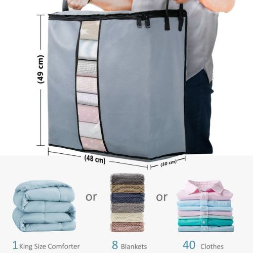 High-Quality Large Grey Foldable Storage Bag