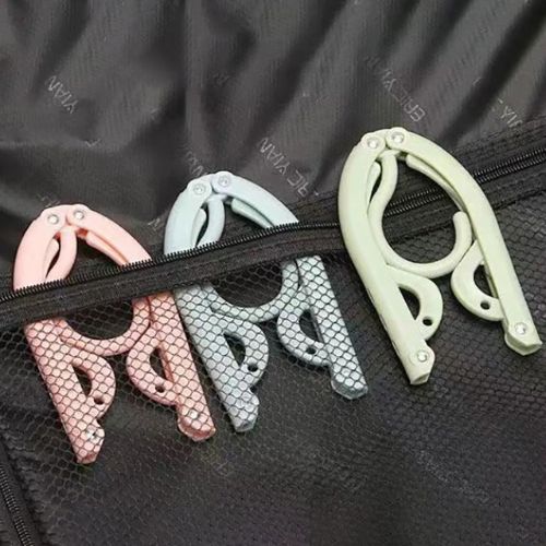 Pack of 10 - Portable Folding Clothes Hangers with Slots