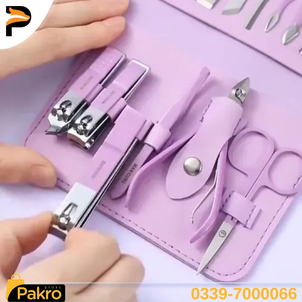16 Pcs Premium Stainless Steel Nail Care Set |  Beauty Essentials Set | Gift Item