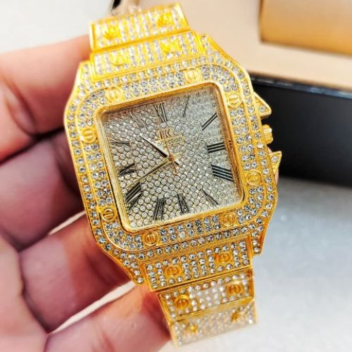 Ladies Stylish Stone Watch | Premium Crystal Dial New Arrival