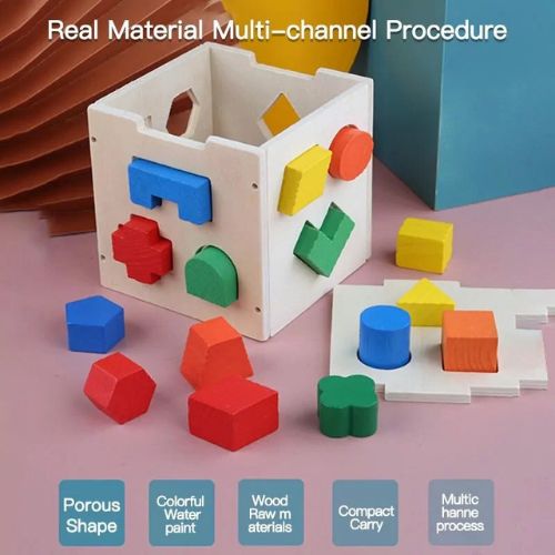 Wooden Hole Shape Intelligence Box Big - Shape Wood Puzzle