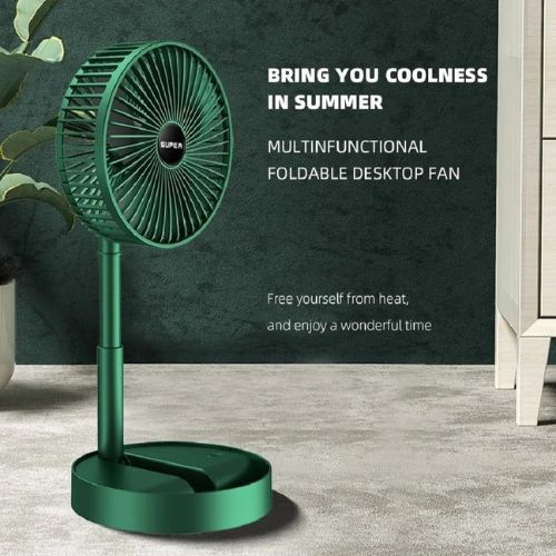 Portable Foldable Rechargeable Fan - 1 Pc Green Mini Fan for Easy Use