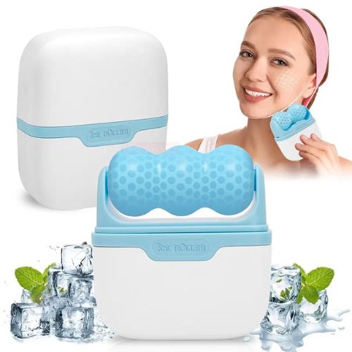 2 In 1 - Hello Face Ice Roller Facial Massage 2 Shape Heads