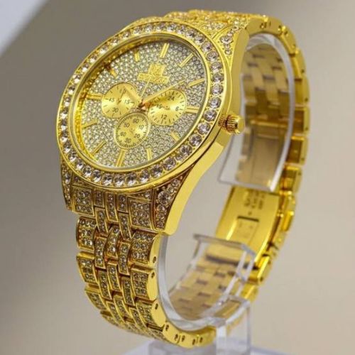 Luxury Gold Couple Watch – Diamond-Studded Wristwatches for Him & Her