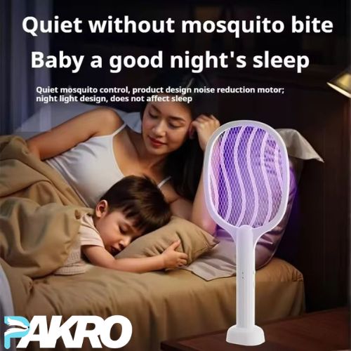 2 In 1 Electric Racket Mosquito Killer With UV Light LED Lamp