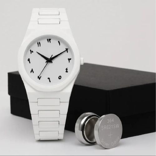 White Aura Couple Watch - Stylish Fashion Accessories for Men and Women