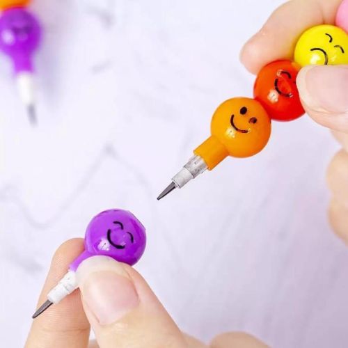 Cute Multicolor 12 Pcs Pencil Set - Perfect Gift for Kids and Students!