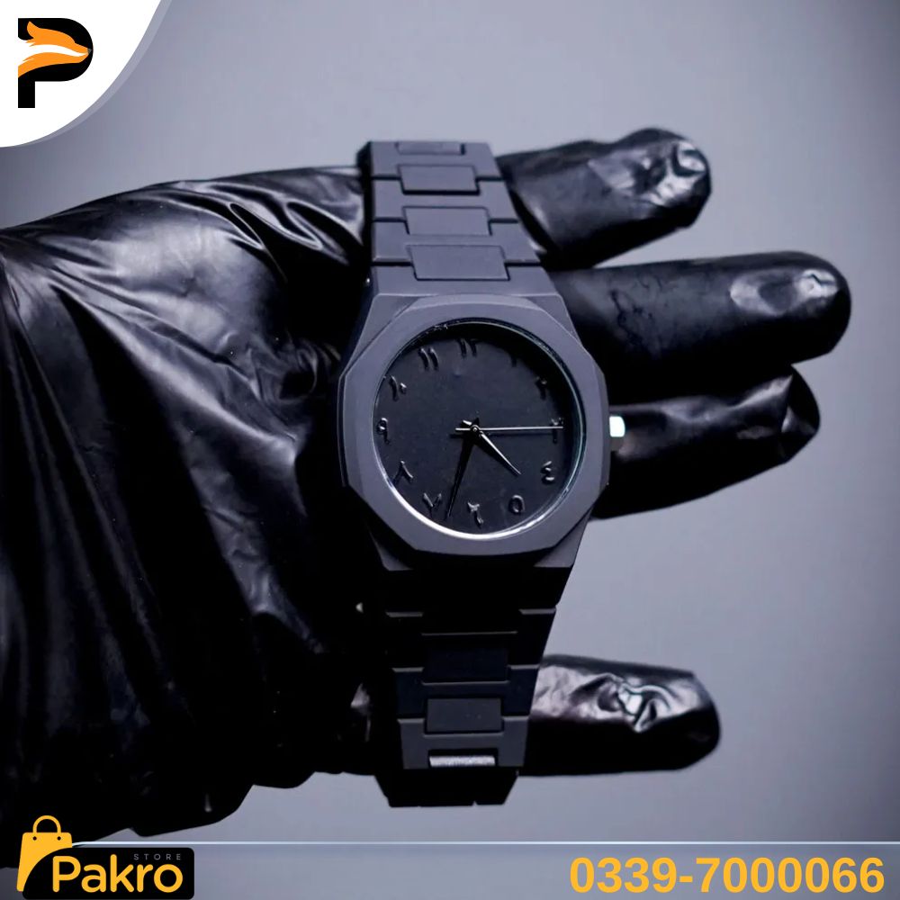 Black Aura Watch Elegant Design - Black and White Dial - Pakro Store