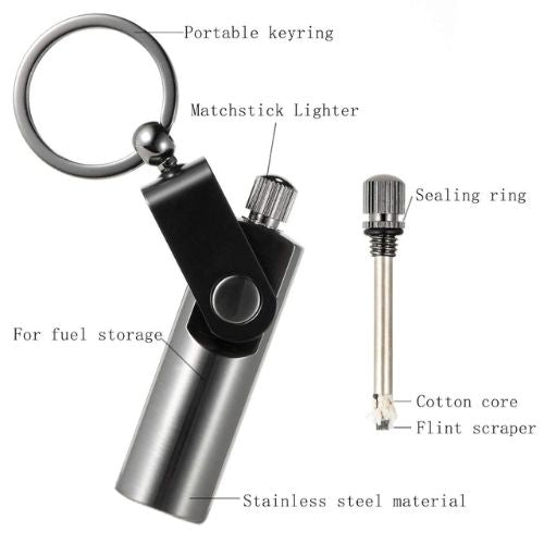 All-Terrain Waterproof Windproof Survival Lighter with Keychain