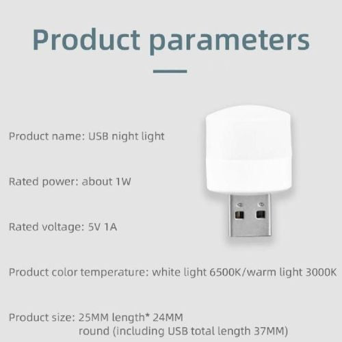 10 Pcs Portable Mini USB Light Bulbs with Type-C Charging Port