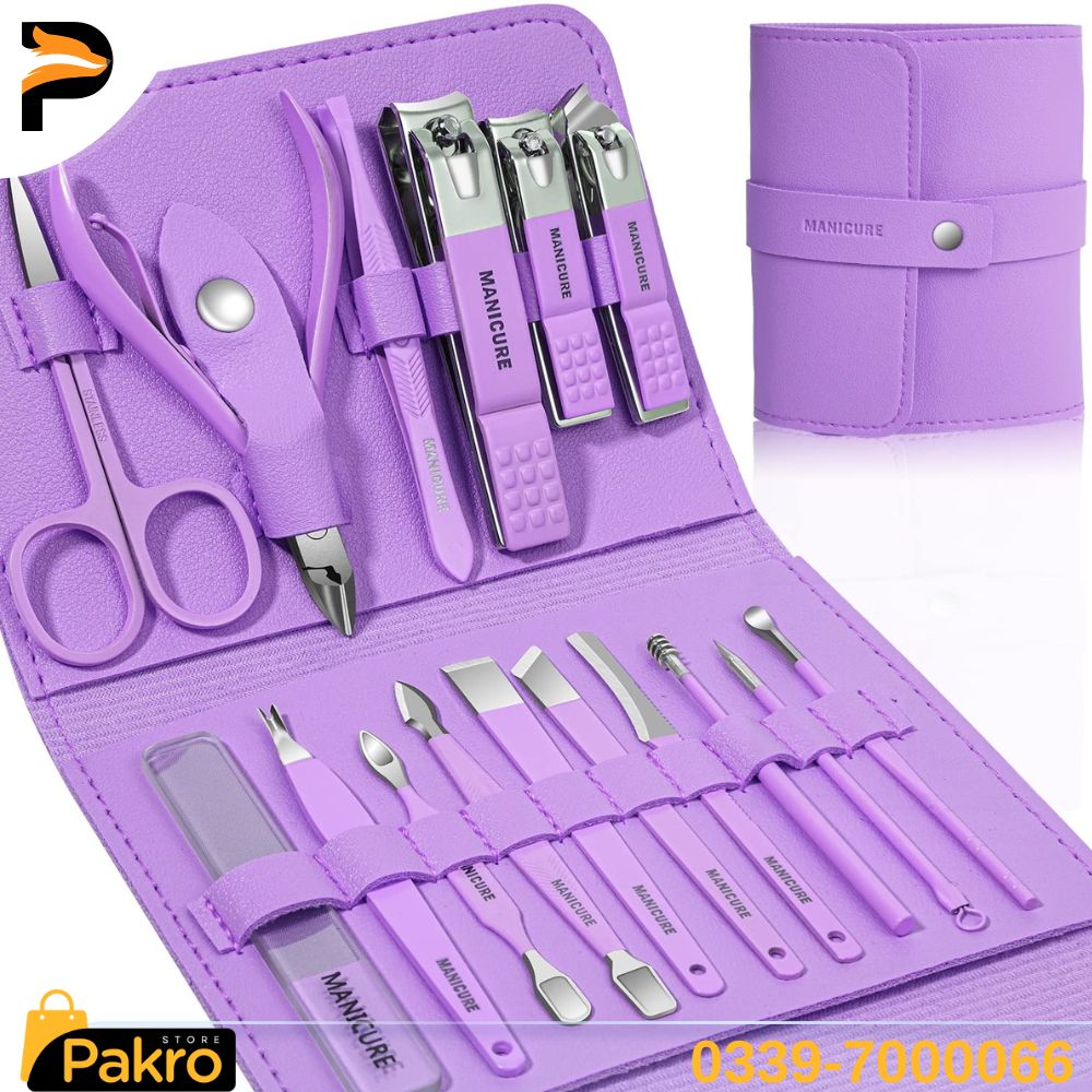 16 Pcs Premium Stainless Steel Nail Care Set |  Beauty Essentials Set | Gift Item