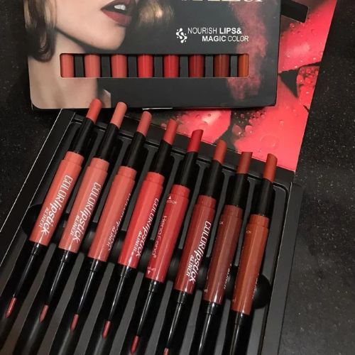 Pack Of 8 - High Pigment 2 In 1 Lip Liner + Lipstick set