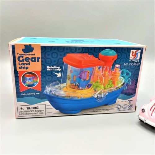 Gear Ship Bump and Go Toy for Kids with 3D Lights, Music & Automatic Action Play