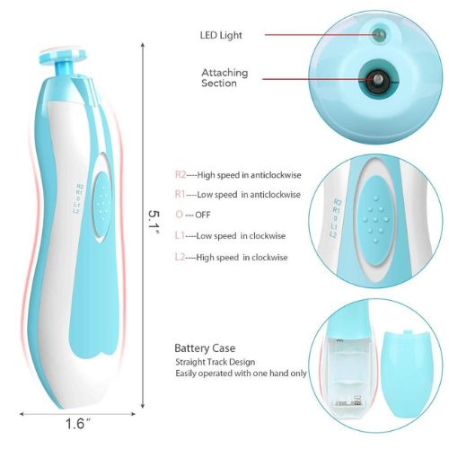 Baby Nail Polisher Electric Powder 6-Piece Nail Clipper Manicure Set Infant Newborn Baby Care Kit