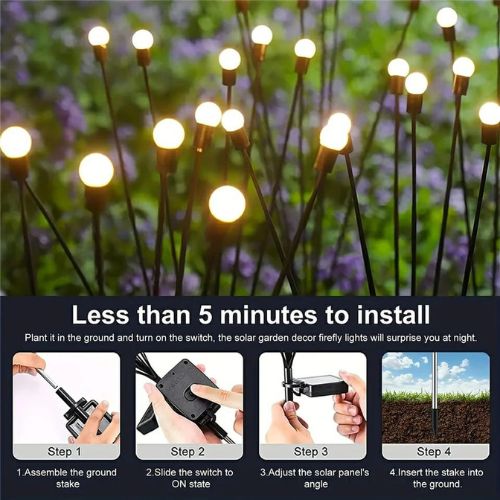 Garden Lights – New Upgraded Solar Powered Firefly Waterproof Lights