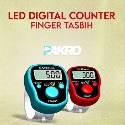 Large Digital Tasbeeh Light Counter With Hand Ring Finger Tally