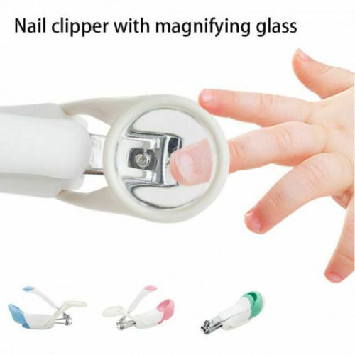 Nail clipper with magnifying glass on a white background